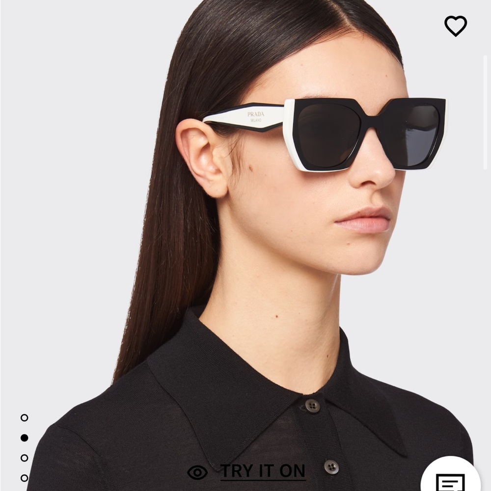 Prada Black and White Oversized Sunglasses